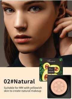 OCHEAL Avocado Moisturizing Conceal Beauty  Cushion Cream,  Mushroom Air Cushion Concealer Moisturizing Foundation Primer Makeup Cream All Day Nude Foundation Even Skin Tone Makeup Base Moisturizing(#Natural  - Image 2