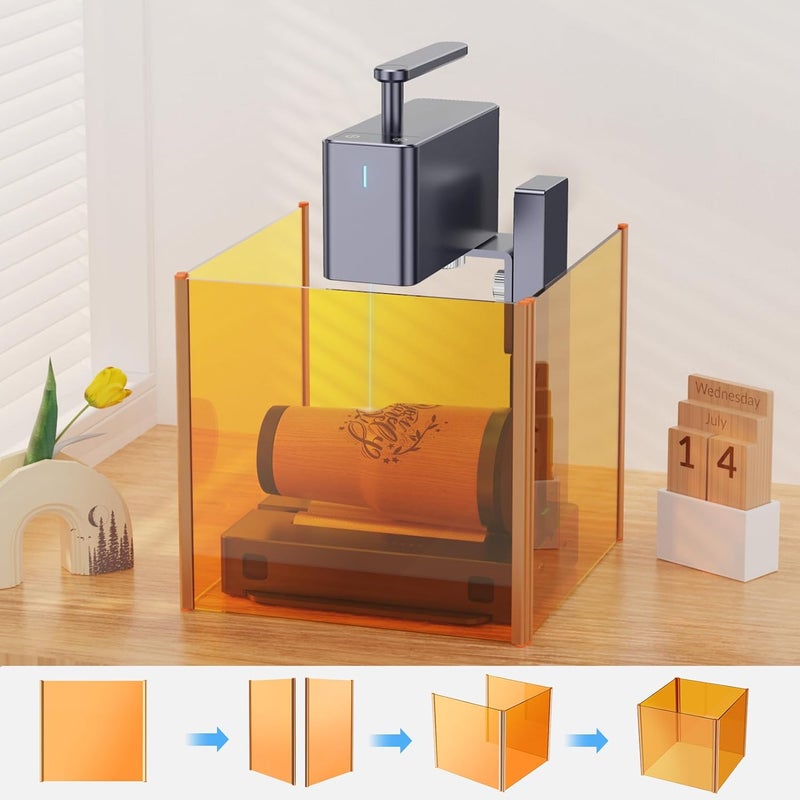 LaserPecker Magnet Protective Shields Laser Engraver Accessories Portable Bluray Filter Baffle Foldable Laser Shields for LP1ProLP2 Engraving Machine  4 Pieces Without Machine - Image 2