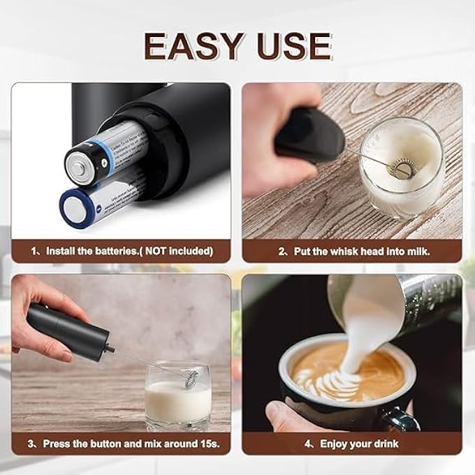 سکیلو خلاط كهربائي صغير لخفق الحليب وخفاقة القهوة وخلاط البيض وخلاط الرغوة وخفيف الوزن وأداة مطبخ تعمل بالبطارية - Image 5