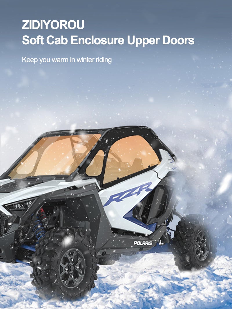 Generic ZIDIYORUO Polaris RZR PRO Soft Cab Enclosures – Water Resistant & No Windy in RZR PRO XP w/Upper Windows, Straps Install, for 2020-2024 Polaris RZR PRO XP/Turbo R 2-seat.  - Image 2