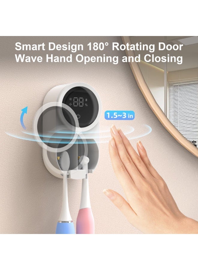 Toothbrush Cleaner & Toothbrush Holder, Cleaning and Air Drying, LED Smart Screen, Rechargeable Wall Mount Toothbrush Holder for Bathrooms - Image 2