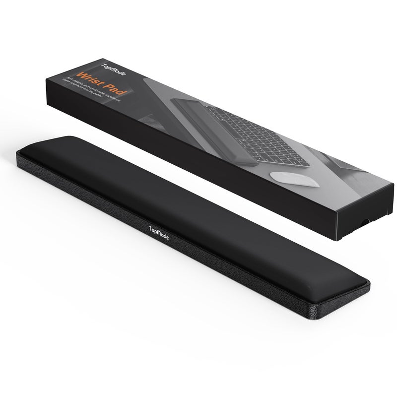 TopMade Keyboard Wrist Rest, Cooling Gel & Upgrade Soft Memory Foam Design Wrist Support for Keyboard, Full-Size Keyboard Hand Rest Pad, Ergonomic Palm Rest for for Long Hours of Work, Gaming, Black - Image 1
