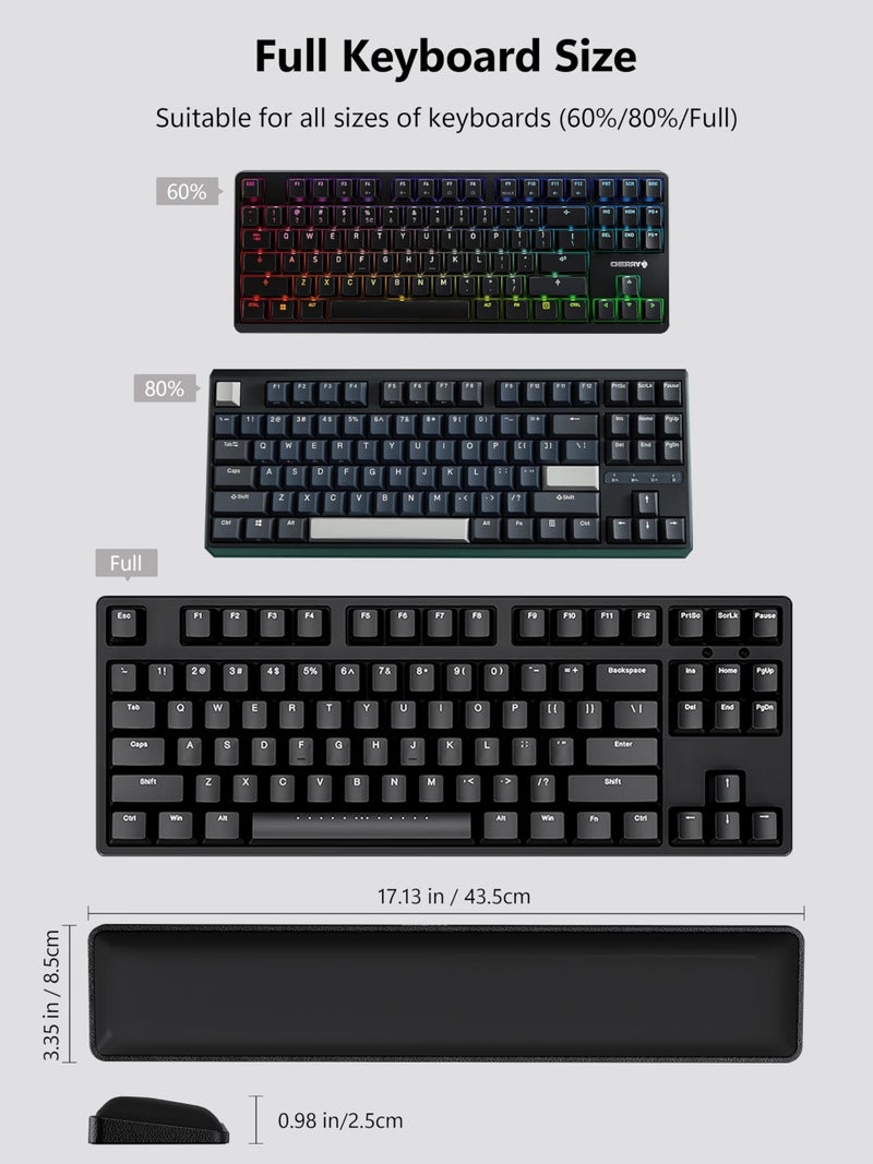 TopMade Keyboard Wrist Rest, Cooling Gel & Upgrade Soft Memory Foam Design Wrist Support for Keyboard, Full-Size Keyboard Hand Rest Pad, Ergonomic Palm Rest for for Long Hours of Work, Gaming, Black - Image 5