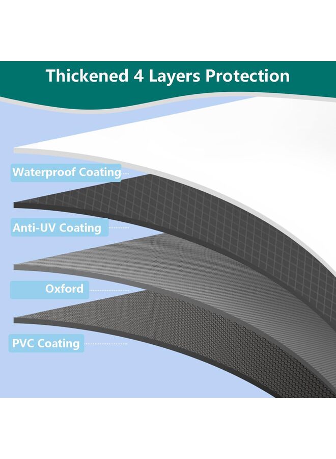 يُسلِّم غطاء عربة جولف لأربعة ركاب، مقاوم للماء والرياح والشمس، بوليستر 400D، غطاء كامل، فضي، 285 × 122 × 168 سم. - Image 2