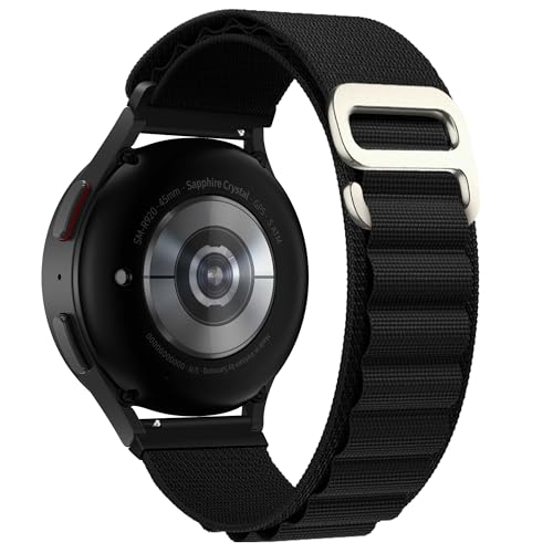 EDNITA 22mm SmartWatch Strap With Alpine Loop For Noise Colorfit Ultra/Oneplus 46mm/Samsung Galaxy Watch 3 45mm/Realme S/S Pro/ & With All 22mm Watches-Black-Pack Of 1 - Image 1