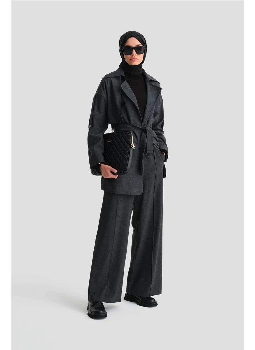 ARMINE Elastic Waist Palazzo Trousers 24K2703 Anthracite