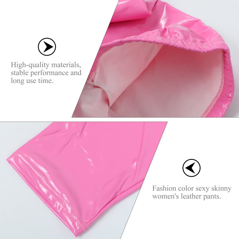 👕 بنطال جلد مطاطي نسائي بخصر عالي وقصة ضيقة مناسب للبس اليومي - Image 3