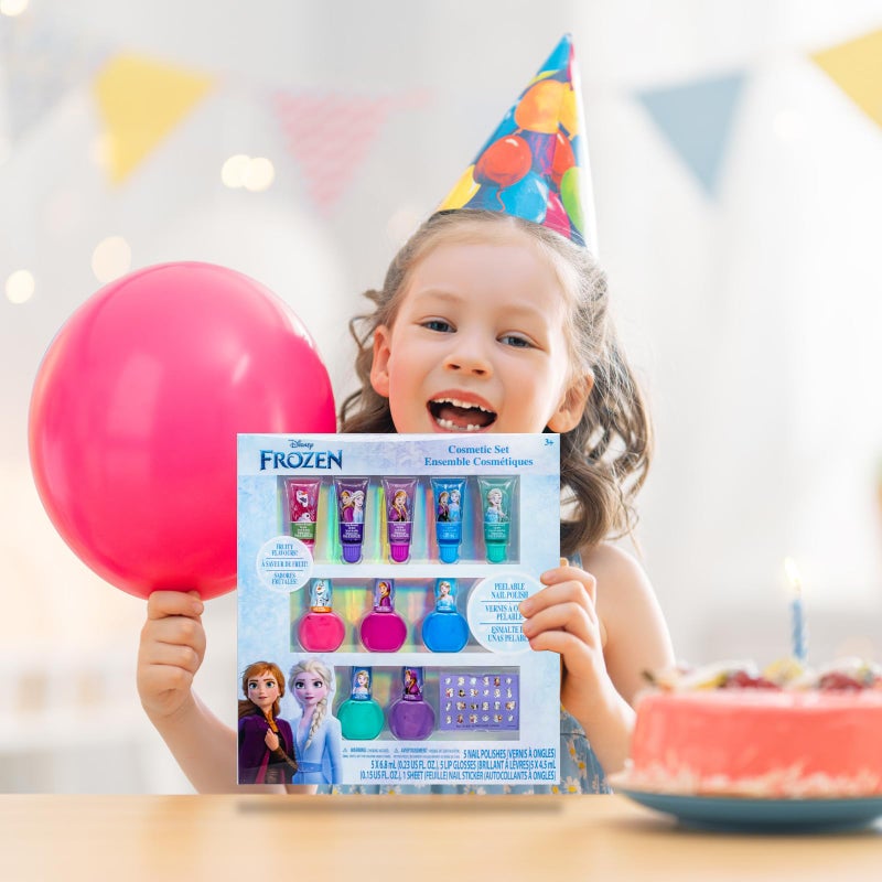 TOWNLEY GIRL Disney Frozen 2 - Townley Girl Super Sparkly Cosmetic Makeup Set for Girls with Lip Gloss Nail Polish Nail Stickers - 11 Pcs|Perfect for Parties Sleepovers Makeovers| Birthday Gift for Girls 3 Yrs+ - Image 3