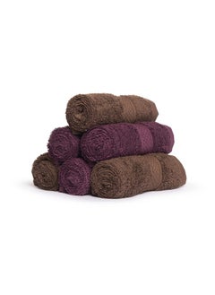 Wakefit Face Towel | 500 Gsm | Gym Towel For Men Workout, Towel Set, Face Towel For Women, Small Towels For Face & Hand, Set Of 6 Terry 100% Cotton Soft (Cafe Noir, Grape Wine)  - Image 2