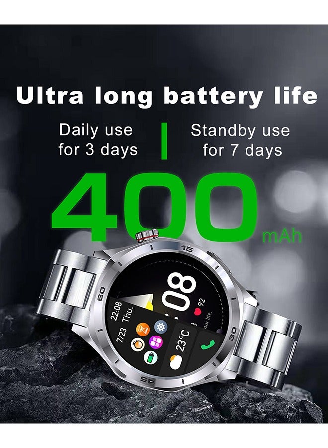 رولستيمي ساعة ذكية للرجال متوافقة مع آي أو إس أندرويد 1.52 بوصة شاشة لمس كاملة آي بي 67 مقاوم للماء بلوتوث جهاز تعقب للياقة البدنية معدل ضربات القلب - Image 2