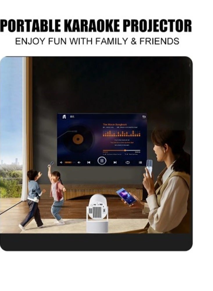 JOROBO KTV Projector with 2 Wireless Microphones and Speaker 1080P/4K Portable Projector - Image 5