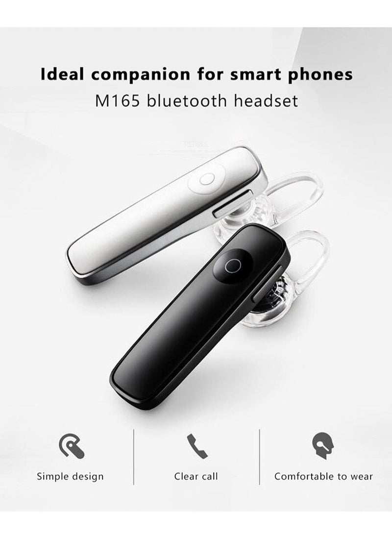 Generic - (Black and White - 2 pcs) Bluetooth Headset - V5.0 Wireless Hands-free Headset Built-in Dual Microphone Noise Cancellation, 10 Days Standby 16 Hours HD Talk Time Ultra Light Headset for iPhone Android Samsung Laptop - Image 1