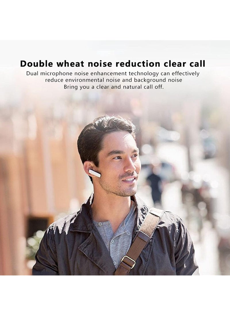 Generic - (Black and White - 2 pcs) Bluetooth Headset - V5.0 Wireless Hands-free Headset Built-in Dual Microphone Noise Cancellation, 10 Days Standby 16 Hours HD Talk Time Ultra Light Headset for iPhone Android Samsung Laptop - Image 1