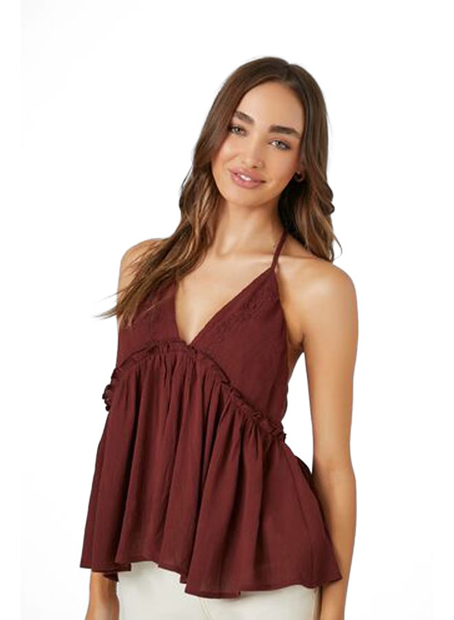 FOREVER 21 Gauze Flounce Halter Top - Image 1