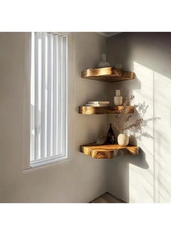 Home Gallery 3 Set Of Live Edge Corner Floating Shelf 30x20 cm  - Image 2