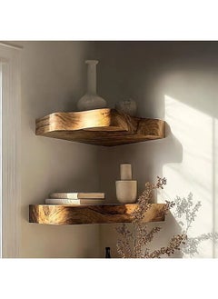 Home Gallery 3 Set Of Live Edge Corner Floating Shelf 30x20 cm  - Image 3