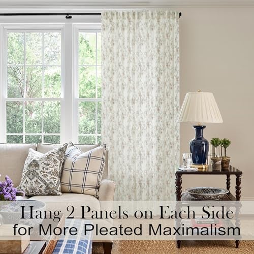 Lino Rosa Brown Farmhouse Curtains for Living Room, Vintage Floral Patterned Sheer Linen Rustic Country Farm House Style Curtains 84 Inch Length 2 Panels Set - Image 3
