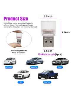 Dominy 4PCS USB LED car interior mood light, night light mini LED Decorative Light, Plug-in USB Car Port Charging Light, Universal Mini USB LED Light For Car, Bedroom, Can Change Color With The Rhythm of music (colorful)  - Image 4