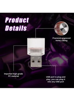 Dominy 4PCS USB LED car interior mood light, night light mini LED Decorative Light, Plug-in USB Car Port Charging Light, Universal Mini USB LED Light For Car, Bedroom, Can Change Color With The Rhythm of music (colorful)  - Image 5