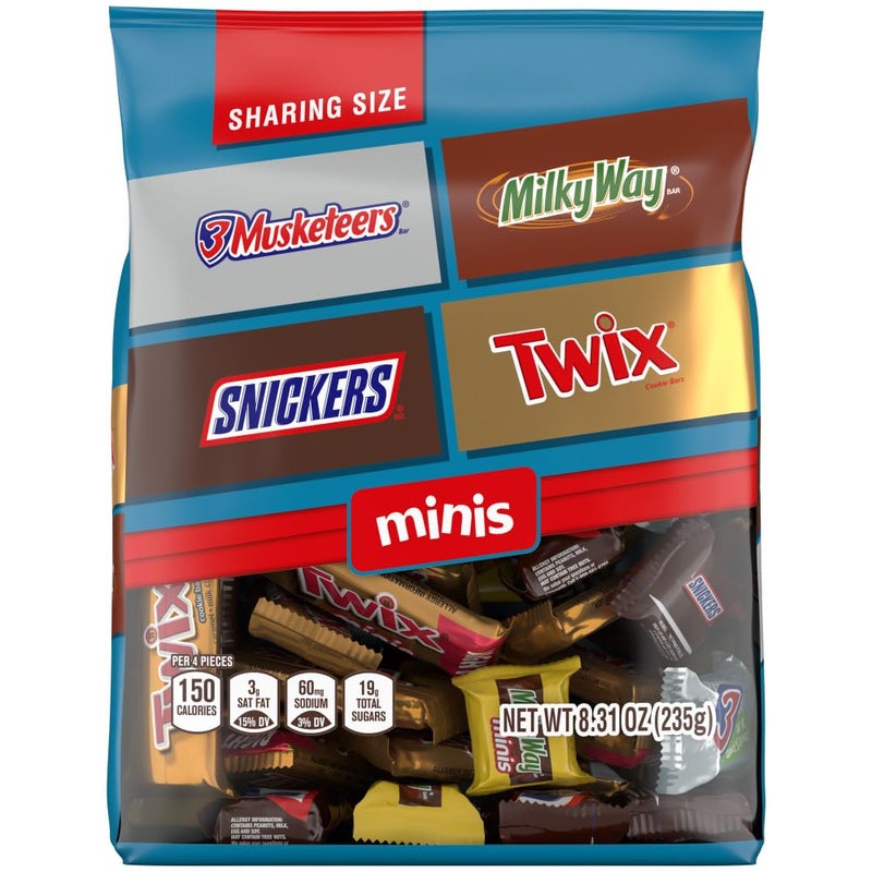 Mars SNICKERS, TWIX, 3 MUSKETEERS & MILKY WAY Christmas Candy Chocolate Bar Variety Pack Bulk Bag - Image 2