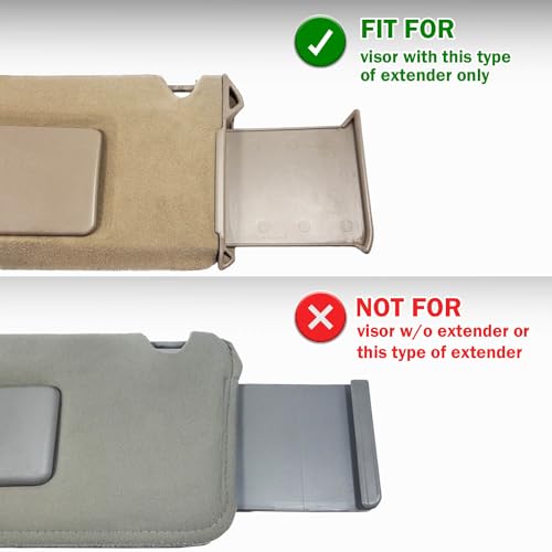 KBH Car Sun Visor Cover for Chevy Tahoe Suburban & GMC Yukon 1995 1996 1997 1998 1999, Left and Right Side Sunvisor Covering, Vinyl Leather Trim, Anti-Scratch, Gray - Image 2