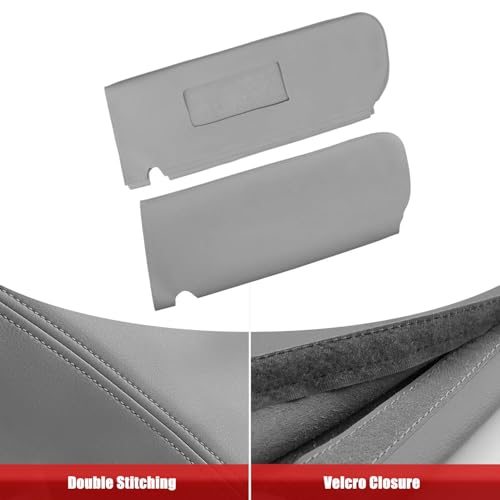 KBH Car Sun Visor Cover for Chevy Tahoe Suburban & GMC Yukon 1995 1996 1997 1998 1999, Left and Right Side Sunvisor Covering, Vinyl Leather Trim, Anti-Scratch, Gray - Image 3