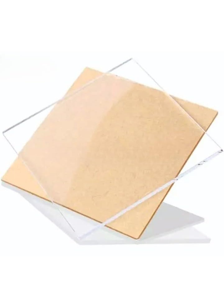 NEILL NEILL High Gloss Acrylic Square Sheet 2mm Transparent Pack of 1 pcs for Glass Painting 2mm 12x12 clear 