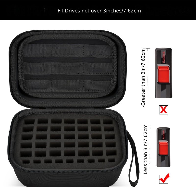 حافظة محرك أقراص USB محمول حامل بطاقات SDXC SDHC أسود حقيبة تخزين الإكسسوارات الإلكترونية - Image 1