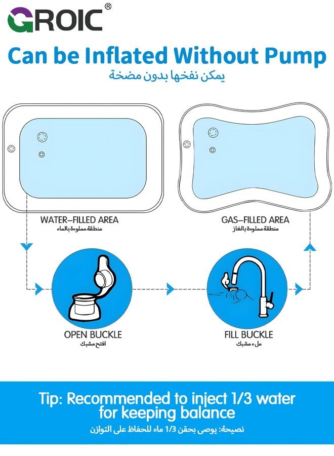 GROIC Inflatable Tummy Time Mat Play Mat Premium Baby Water Mat for Infants Toddlers is Neutral Funny Play Activity Center for Stimulation Growth Sensory Development as Baby Girl Boy Toys(Crab) - Image 5