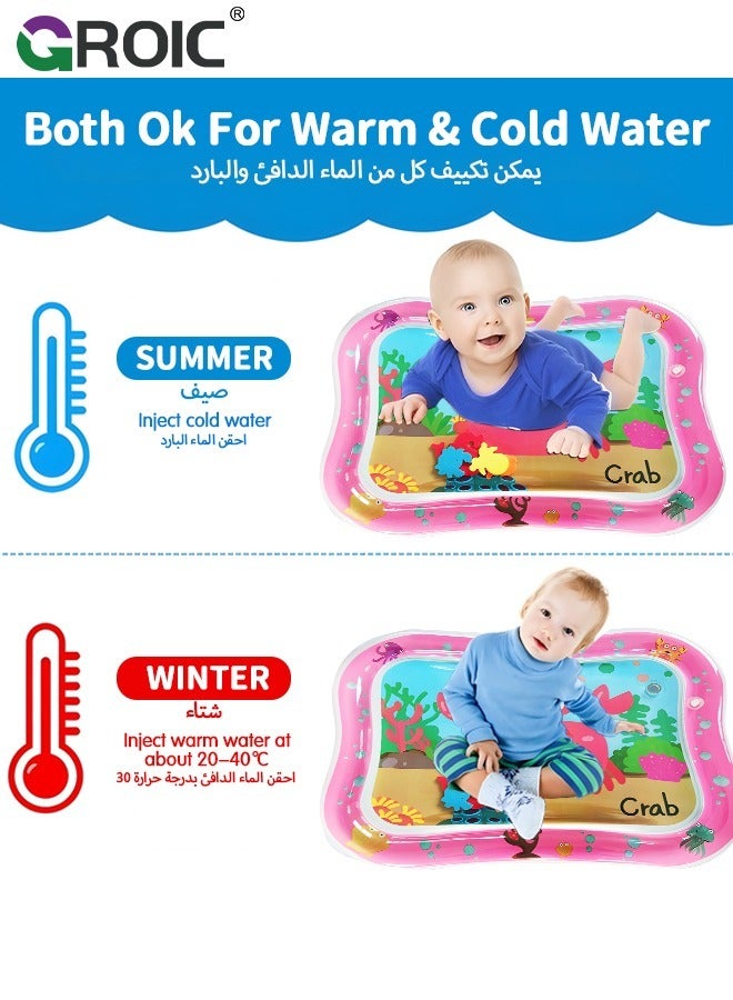 GROIC Inflatable Tummy Time Mat Play Mat Premium Baby Water Mat for Infants Toddlers is Neutral Funny Play Activity Center for Stimulation Growth Sensory Development as Baby Girl Boy Toys(Crab) - Image 3