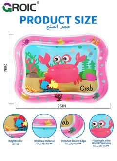 GROIC Inflatable Tummy Time Mat Play Mat Premium Baby Water Mat for Infants Toddlers is Neutral Funny Play Activity Center for Stimulation Growth Sensory Development as Baby Girl Boy Toys(Crab)  - Image 2