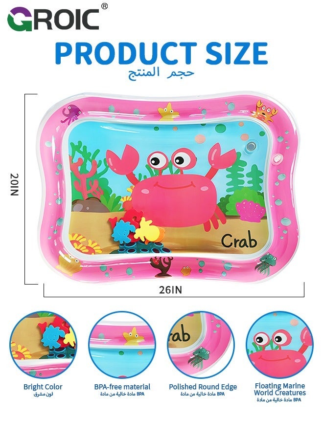GROIC Inflatable Tummy Time Mat Play Mat Premium Baby Water Mat for Infants Toddlers is Neutral Funny Play Activity Center for Stimulation Growth Sensory Development as Baby Girl Boy Toys(Crab) - Image 2