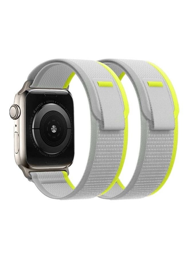 NIBEMINENT - 2Pack for Apple Watch Trail Band 49mm 45mm 44mm 42mm Nylon Woven Sport Strap for iWatch Series Ultra/8/7/SE/6/5/4/3/2/1 Grey - Image 1