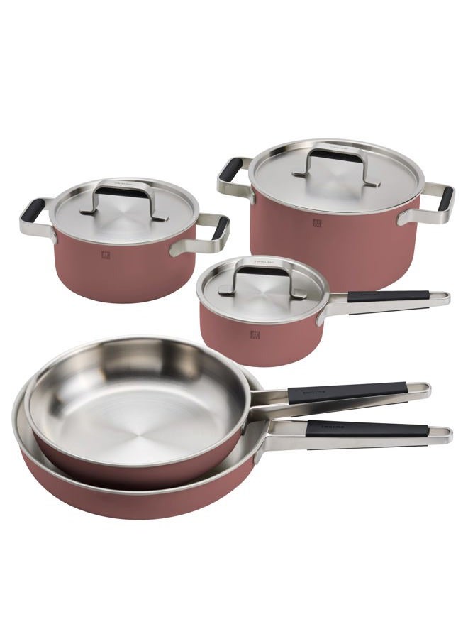 Zwilling طقم أواني طهي من الفولاذ المقاوم للصدأ 8 قطع، وردي - Image 1