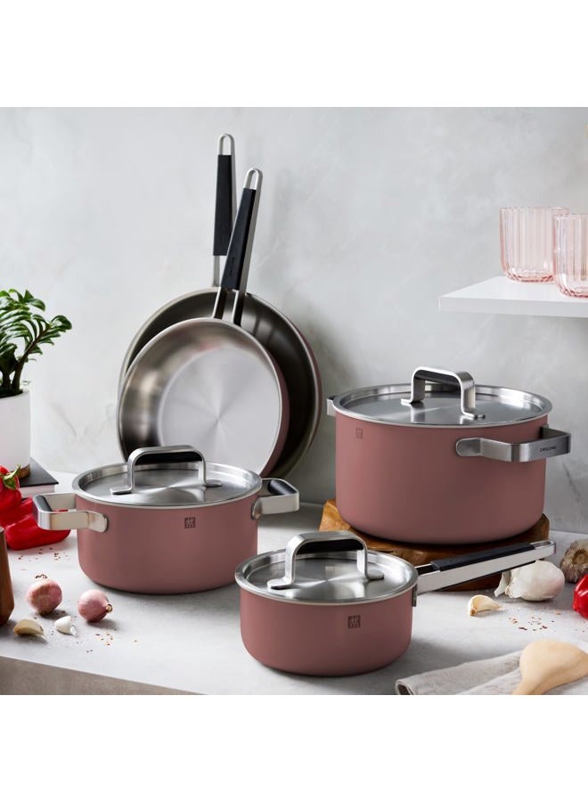 Zwilling طقم أواني طهي من الفولاذ المقاوم للصدأ 8 قطع، وردي - Image 3