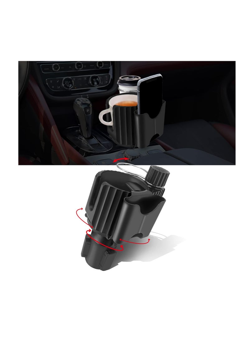 SOLARAE Car Cup Holder Expander,Large Cup Holder Adapter with Adjustable Base, Ideal for Organization Two Cups,Coffee Mugs,Car Drink Holde Bottles,Phone Holder,Cards,Keys,Truck Accessories for Men - Image 1