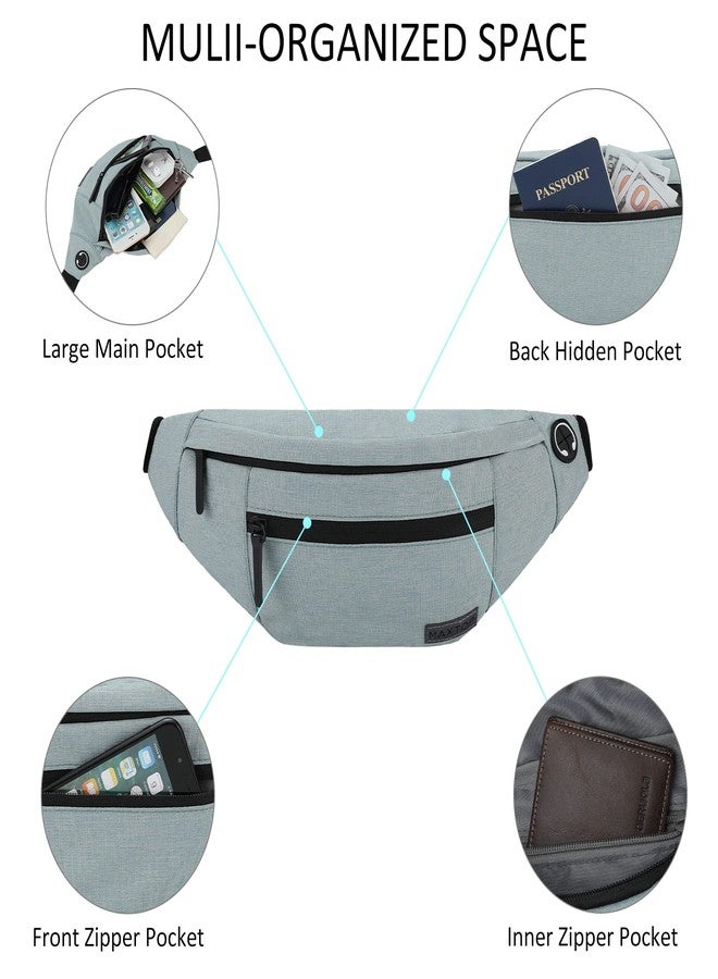 Maxtop Large Fanny Packs for Women Men with 4-Zipper Pockets Gifts for Enjoy Festival Sports Workout Traveling Running Casual Hands-Free Water-Resistant Waist Pack Bag Wallets Carrying All Size of Phones - Image 3