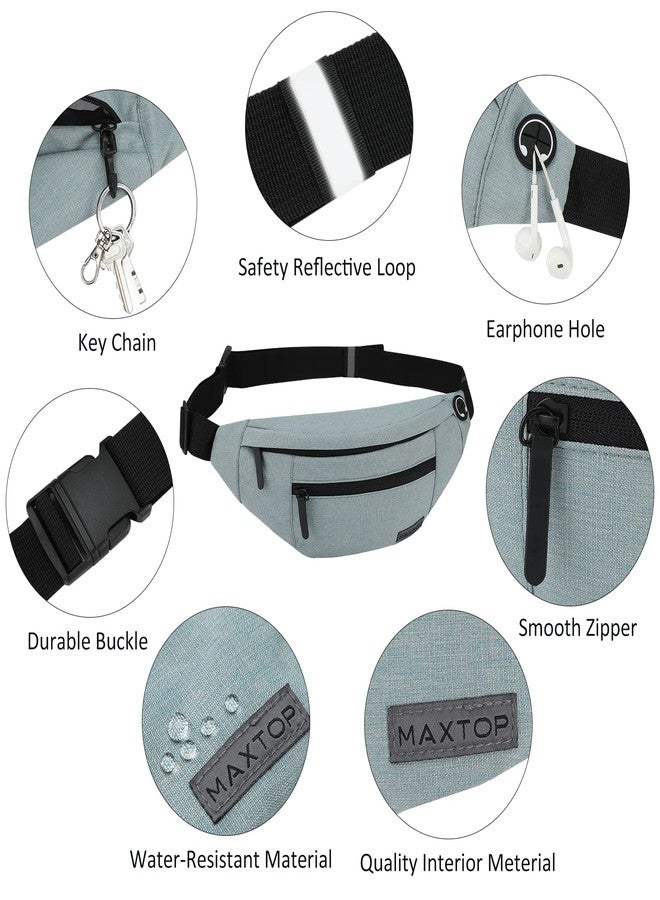 Maxtop Large Fanny Packs for Women Men with 4-Zipper Pockets Gifts for Enjoy Festival Sports Workout Traveling Running Casual Hands-Free Water-Resistant Waist Pack Bag Wallets Carrying All Size of Phones - Image 4