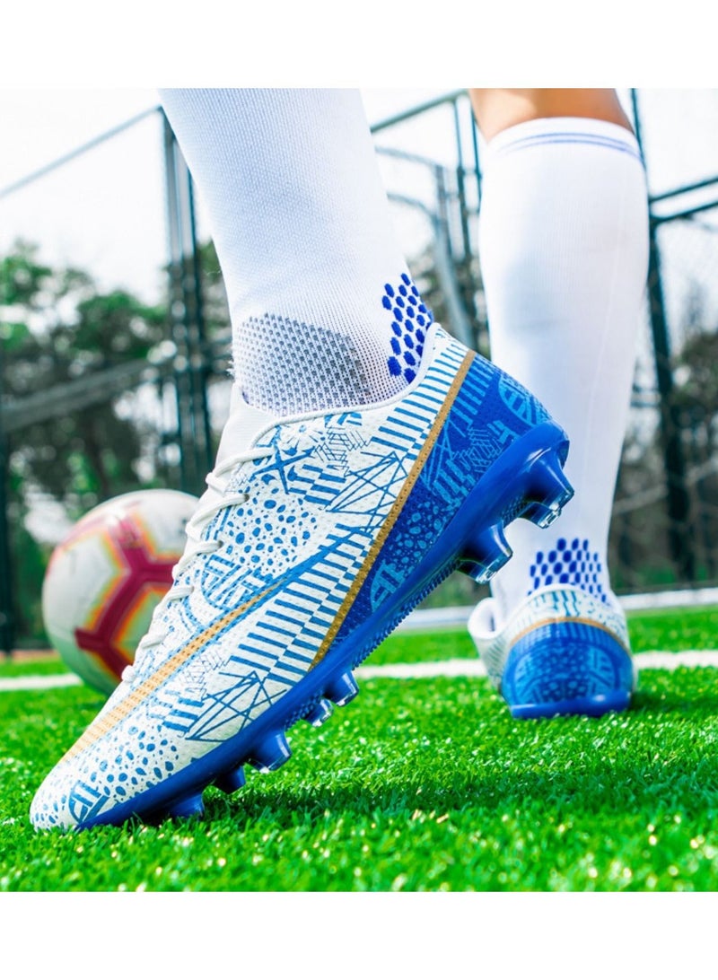 Loquat Low-Top Cleats Competition Sports Football Shoes White/Blue  - Image 2