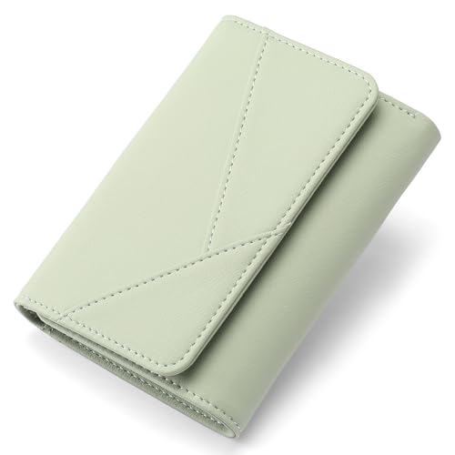 GAEKEAO Small Wallets for Women Leather RFID Blocking Trifold Ladies Wallets Credit Card Holder with Zipper Coin Pocket - Image 1