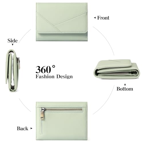 GAEKEAO Small Wallets for Women Leather RFID Blocking Trifold Ladies Wallets Credit Card Holder with Zipper Coin Pocket - Image 5