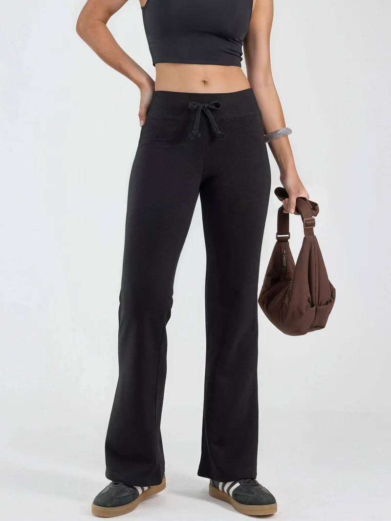 بوسيم BUSEM Elastic Waist Flare Leg Pants