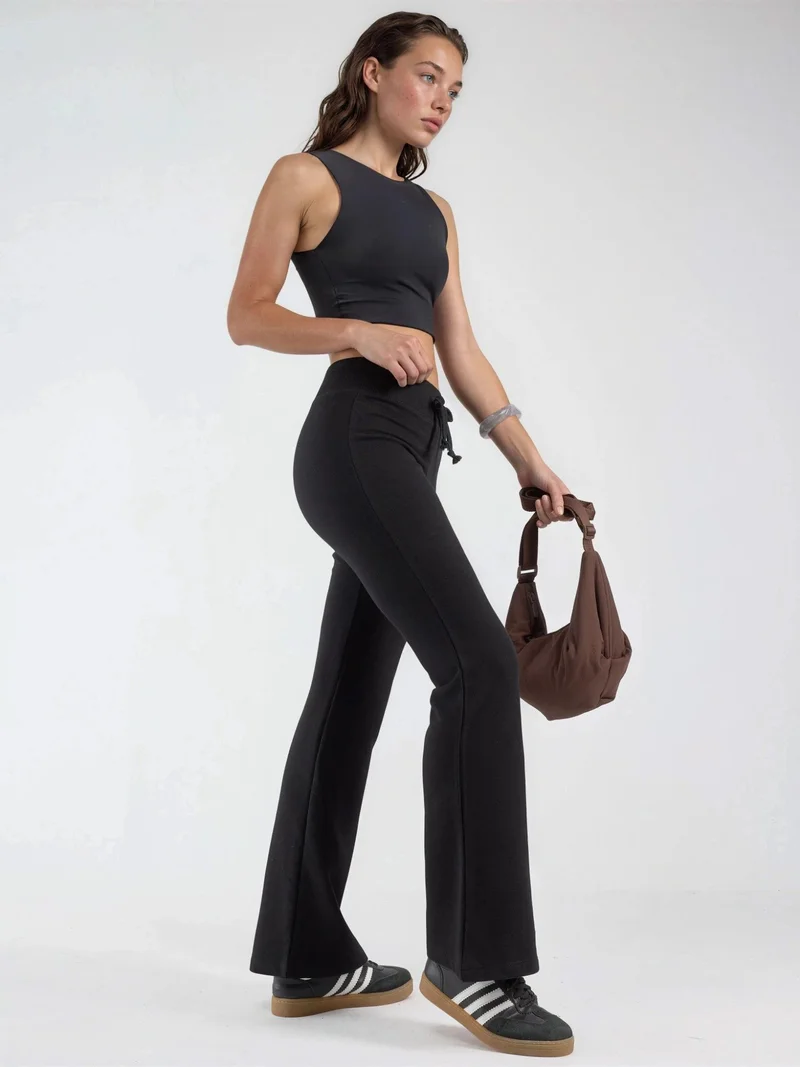 بوسيم BUSEM Elastic Waist Flare Leg Pants