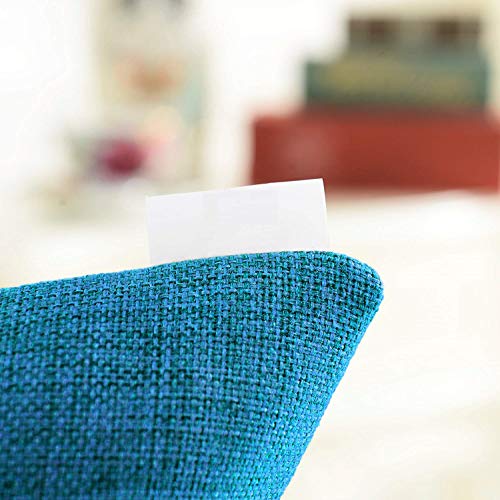 Khooti Jute Cushion Cover, Throw Pillow Cover for Couches, Chairs, Sofas, Beds, Coffee Tables, Living Rooms, Bedrooms, Modern Boho Design, 12x12 | Bondi Blue | Set of 2 - Image 4