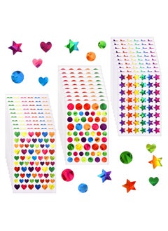 Oasisgalore 30Pcs Sparkly Holographic Star Stickers, Glitter Foil Heart Stickers for Kids Reward, Teacher Supplies & DIY Decoration  - Image 1