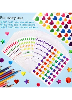 Oasisgalore 30Pcs Sparkly Holographic Star Stickers, Glitter Foil Heart Stickers for Kids Reward, Teacher Supplies & DIY Decoration  - Image 3