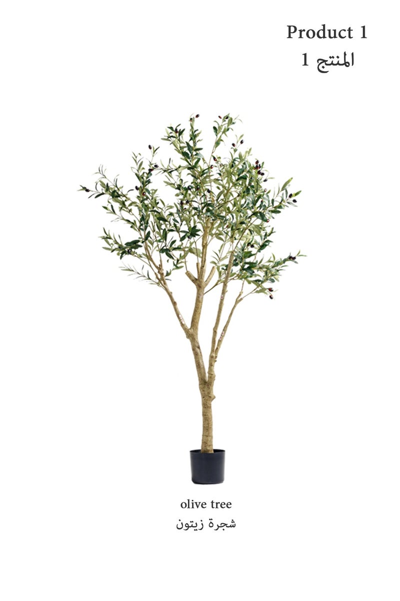 Zvezvia 180cm Artificial Olive Tree with Optional Large 34.5cm White Pot - Realistic Faux Potted Plant for Home Office Decor, No Maintenance Needed - Image 2