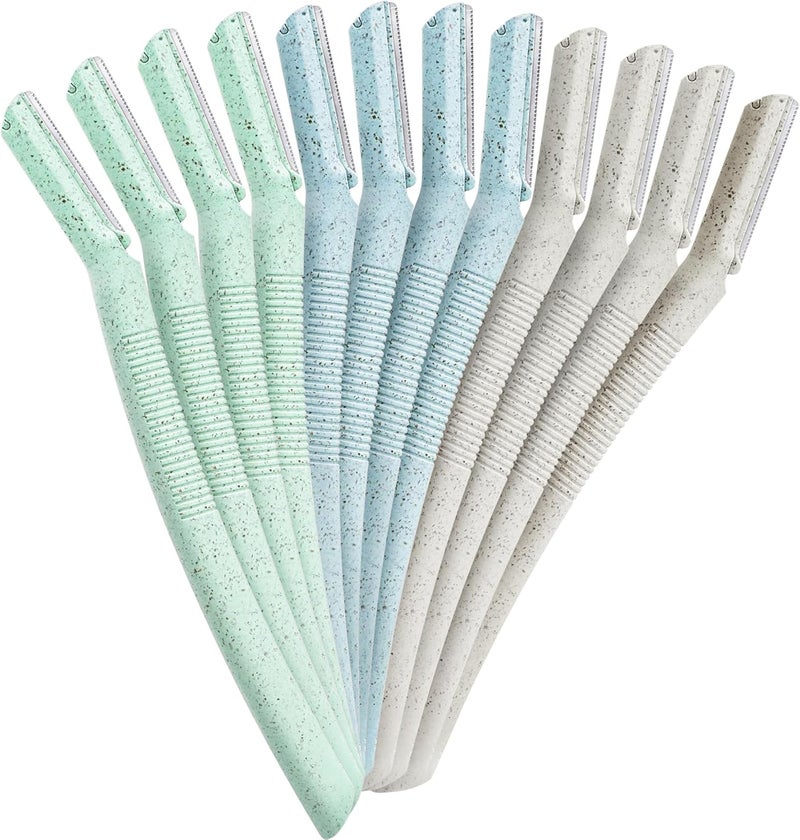 ennva Eyebrow Razor for Women | Dermaplane Facial Razor for Women Face | Hair Trimmer Face Razor for Women Body Use | Multipurpose Facial Hair Removal Disposable Blades Eyebrow Shaper Tool - 12pcs