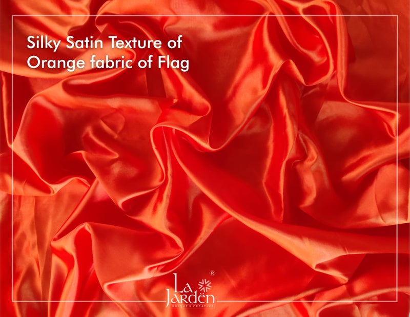 La Jarden® भगवा झंडा / Bhagwa Dhwaj 3.3 × 2.6 ft (40 × 31 in) | Plain Non-Printed Saffron–Kesariya–Orange Flag | Silky Satin Pataka for Temple, Yoga, Meditation, Om Shanti Bhawan & Home Worship - Image 4