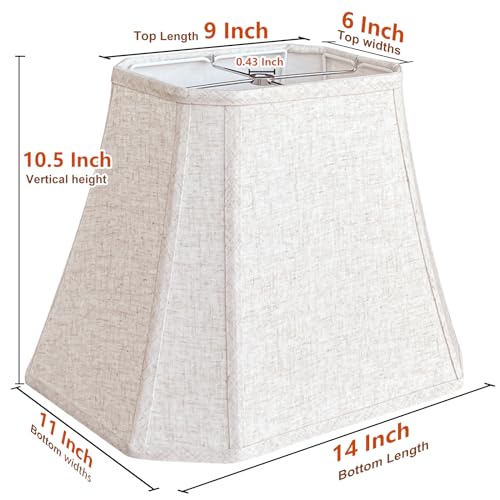 TOOTOO STAR 6 x 9 x 11 x 14 x 105 Linen Lamp Shade Bell Cut Corner Lampshade for Table Lamp Floor Lamp Replaceable fabric lampshade - Image 3
